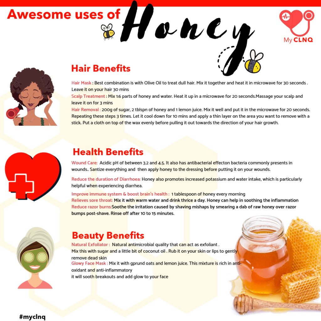 Uses of Honey : Hair, Skin, Medical Benefits . how you can use honey for hair, skin, wound benefits 
