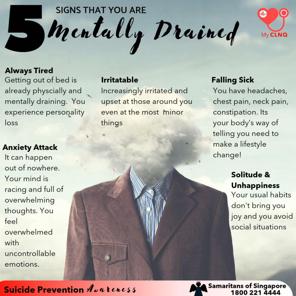 signs that your are in danger of having a mental drainage that may lead to depression if you don't do something about it