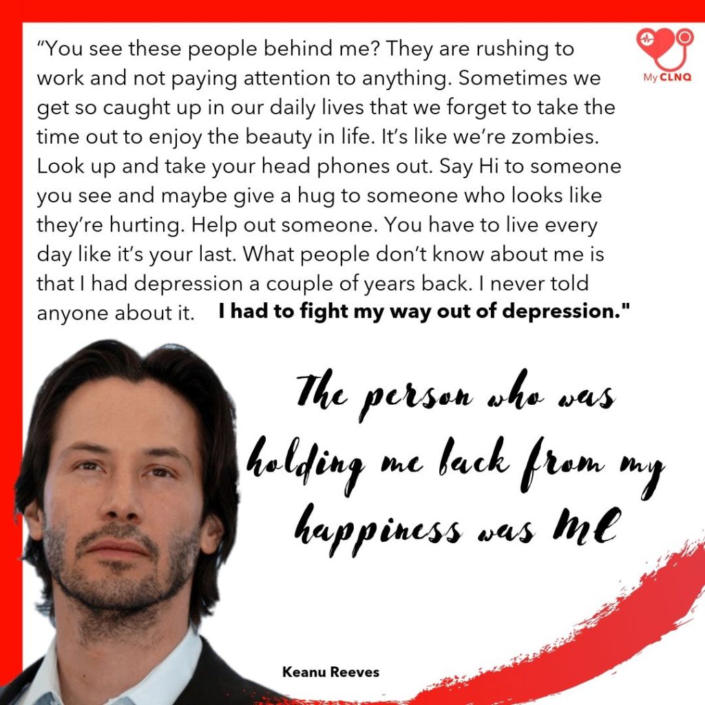 keanu reeves on depression and how to help yourself out of it.